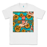 White hand cream nail polish remover and sunflowers with leopard and glitter Classic Tee - BundleAndBundleShop