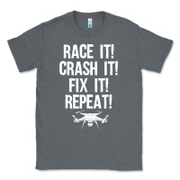Charcoal Heather funny drone racing design men women drone pilot rc racers Classic Tee - linhVisuals