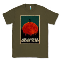 Army Green hiking and miles to go before i sleep Classic Tee - linhVisuals