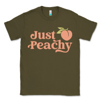 Army Green just peachy retro 70s georgia peaches summer fruit Classic Tee - linhVisuals