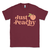 Burgundy just peachy retro 70s georgia peaches summer fruit Classic Tee - linhVisuals