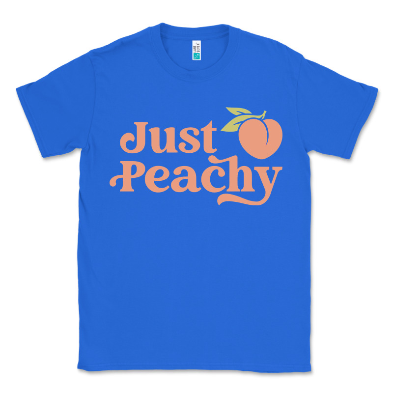 Just Peachy Retro 70s Georgia Peaches Summer Fruit Classic Tee by linhVisuals | Teevron