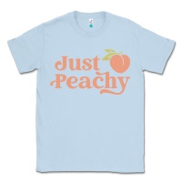 Dusty Blue just peachy retro 70s georgia peaches summer fruit Classic Tee - linhVisuals