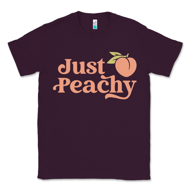 Just Peachy Retro 70s Georgia Peaches Summer Fruit Classic Tee by linhVisuals | Teevron