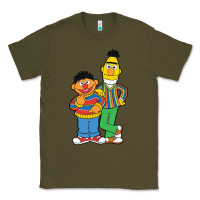 Army Green bert and ernie Classic Tee - linhVisuals