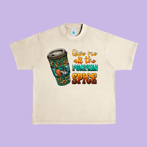 Watercolor Give Me All The Pumpkin Spice Urban Heavy Tee Designed By Ranaportraitstore