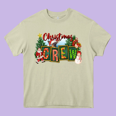 Christmas Crew Heavy Core Tee Designed By Fadigitalartstudio
