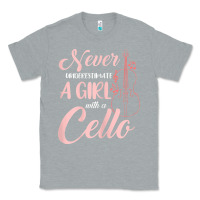Heather Grey never underestimate a girl with a cello Classic Tee - linhVisuals