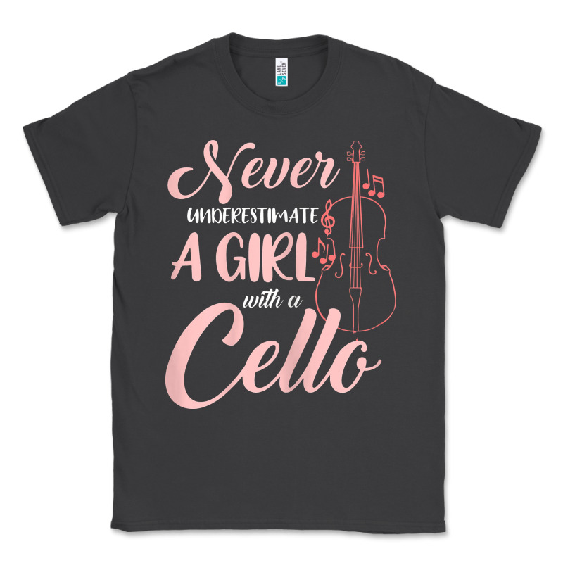 Never Underestimate A Girl With A Cello Classic Tee by linhVisuals | Teevron