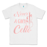 White never underestimate a girl with a cello Classic Tee - linhVisuals