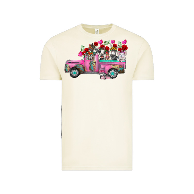 Farm Animals Valentine Truck Vintage Tee by RacoonDesign | Teevron
