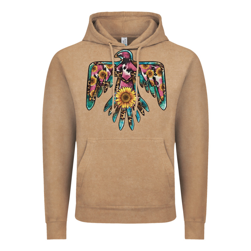 Pinky Western Sunflower Thunderbird Vintage Hoodie by BarkalooDesign | Teevron