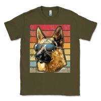 Army Green retro vintage german shepherd german shepherd dog gift Classic Tee - linhVisuals