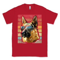 Red retro vintage german shepherd german shepherd dog gift Classic Tee - linhVisuals