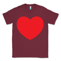 Burgundy big heart Classic Tee - linhVisuals