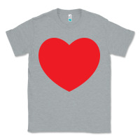 Heather Grey big heart Classic Tee - linhVisuals