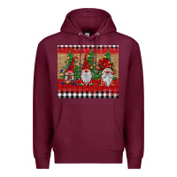 Burgundy Christmas gnomes Premium Hoodie - BarkalooDesign