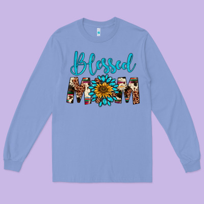 Blessed Mom Long Sleeve Tee Designed By Artiststas