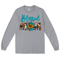 Heather Grey blessed mom Long Sleeve Tee - Artiststas