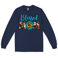 Navy blessed mom Long Sleeve Tee - Artiststas