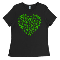 Black shamrock heart Ladies Tee - Artiststas