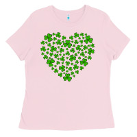 Bubblegum Pink shamrock heart Ladies Tee - Artiststas