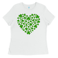 White shamrock heart Ladies Tee - Artiststas