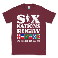Burgundy rugby 6 nations england france ireland italy scotland wales t shirt Classic Tee - linhVisuals