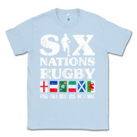 Dusty Blue rugby 6 nations england france ireland italy scotland wales t shirt Classic Tee - linhVisuals