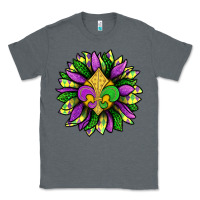 Charcoal Heather Mardi Gras Sunflower Classic Tee - BundleAndBundleShop