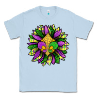 Dusty Blue Mardi Gras Sunflower Classic Tee - BundleAndBundleShop