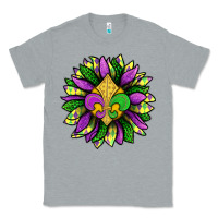 Heather Grey Mardi Gras Sunflower Classic Tee - BundleAndBundleShop