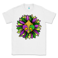 White Mardi Gras Sunflower Classic Tee - BundleAndBundleShop