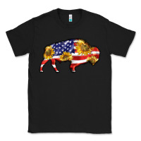 Black bison amerıcan flag Classic Tee - BarkalooDesign