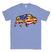 Colony Blue bison amerıcan flag Classic Tee - BarkalooDesign