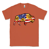 Copper bison amerıcan flag Classic Tee - BarkalooDesign