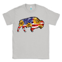 Moon Dust bison amerıcan flag Classic Tee - BarkalooDesign