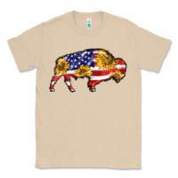 Mushroom bison amerıcan flag Classic Tee - BarkalooDesign