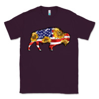 Plum bison amerıcan flag Classic Tee - BarkalooDesign