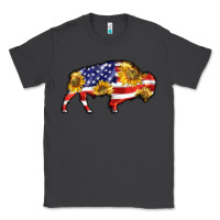 Smoke bison amerıcan flag Classic Tee - BarkalooDesign