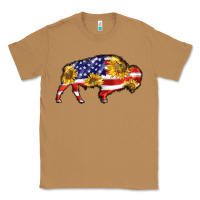 Toasted Coconut bison amerıcan flag Classic Tee - BarkalooDesign