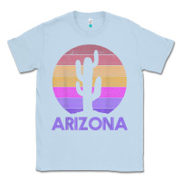 Dusty Blue arizona   vintage retro cactus souvenir gift t shirt Classic Tee - linhVisuals
