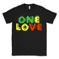 Black reggae colors t  shirtone love reggae lovers pattern t  shirt Classic Tee - linhVisuals