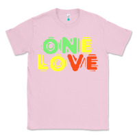 Bubblegum Pink reggae colors t  shirtone love reggae lovers pattern t  shirt Classic Tee - linhVisuals