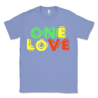 Colony Blue reggae colors t  shirtone love reggae lovers pattern t  shirt Classic Tee - linhVisuals