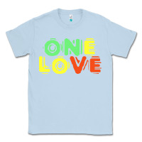 Dusty Blue reggae colors t  shirtone love reggae lovers pattern t  shirt Classic Tee - linhVisuals