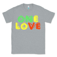Heather Grey reggae colors t  shirtone love reggae lovers pattern t  shirt Classic Tee - linhVisuals