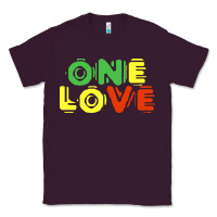 Plum reggae colors t  shirtone love reggae lovers pattern t  shirt Classic Tee - linhVisuals