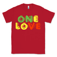 Red reggae colors t  shirtone love reggae lovers pattern t  shirt Classic Tee - linhVisuals