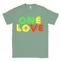 Sage reggae colors t  shirtone love reggae lovers pattern t  shirt Classic Tee - linhVisuals